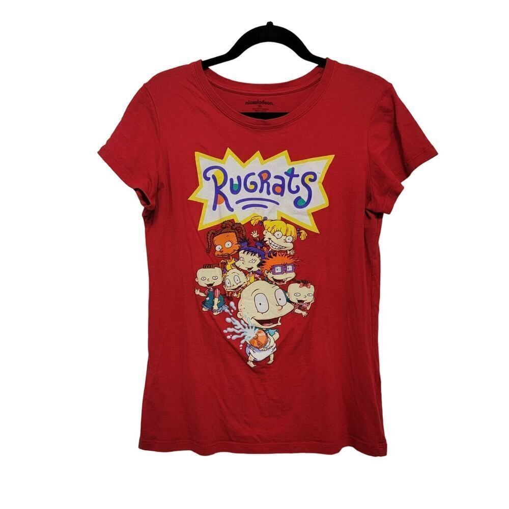 Nickelodeon Rugrats Babydoll Graphic Tee Red 90s Juniors XL